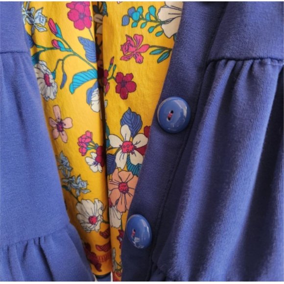 Wildflowers boutique 4 jacket over coat layer lace trim navy gold yellow - Picture 9 of 12